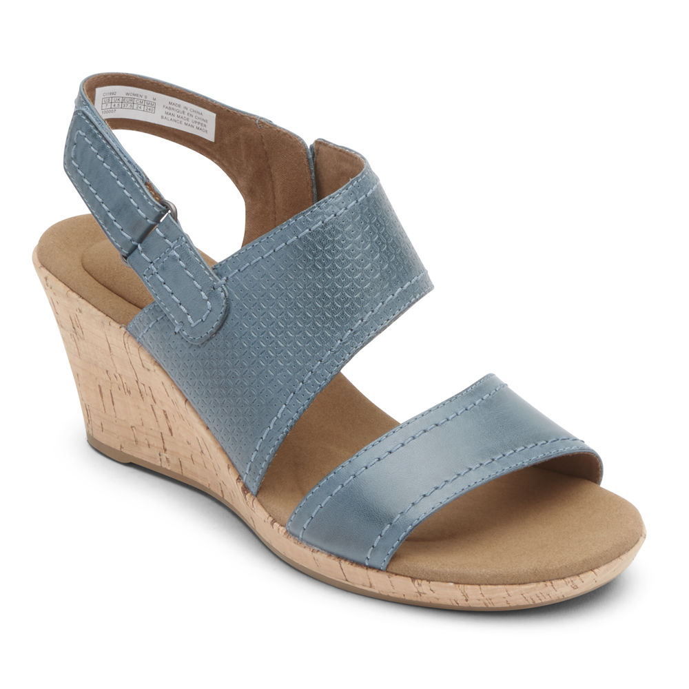 Rockport Womens Briah Asymmetrical 2-Piece - Sandals Blue - AXU674291